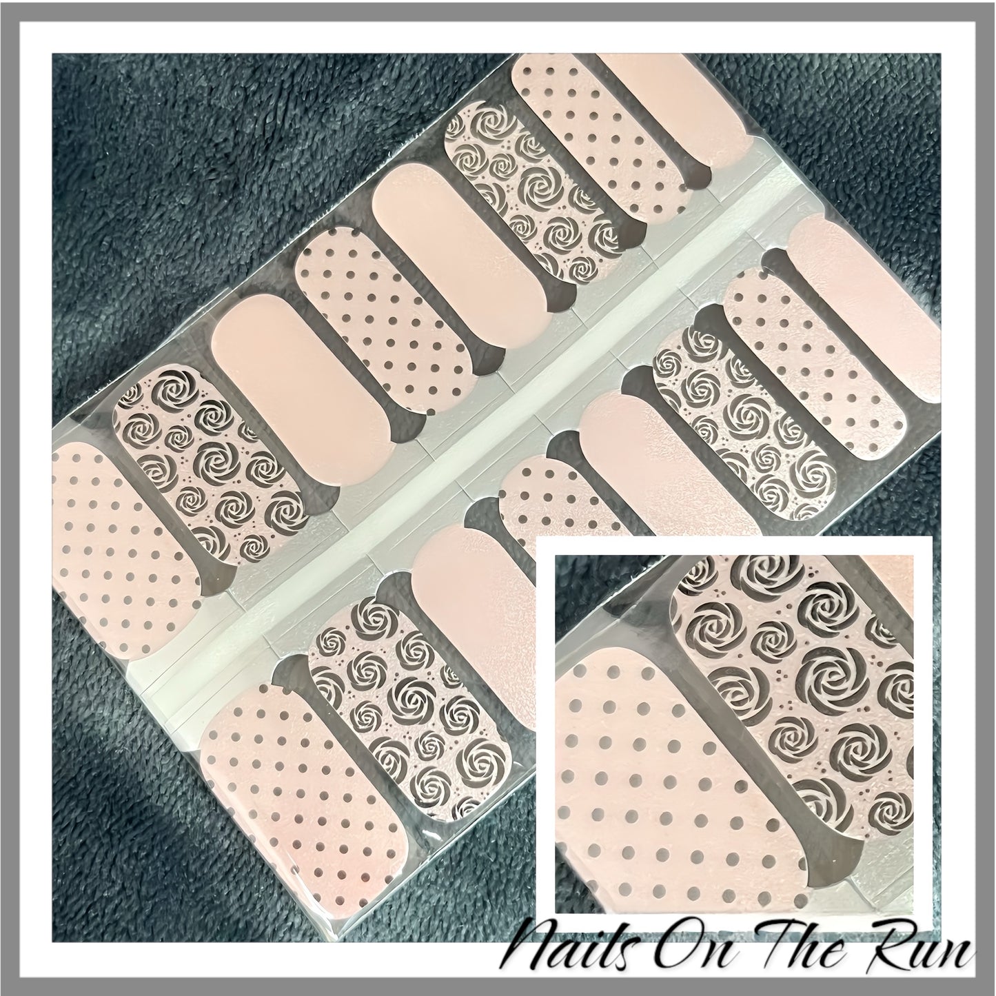 Pink Black Polka Dot Rose - NEW