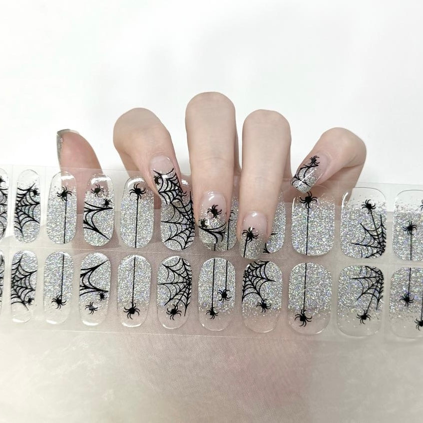 Gel Nail Wraps G201 | No Cure Gel Polish Nail Wraps UK - HALLOWEEN - Part Clear Background