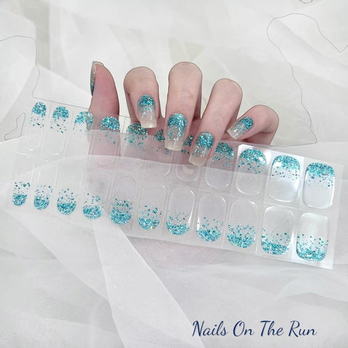 Gel Nail Wraps G015| No Cure Gel Polish Nail Wraps UK - CLEAR BACKGROUND