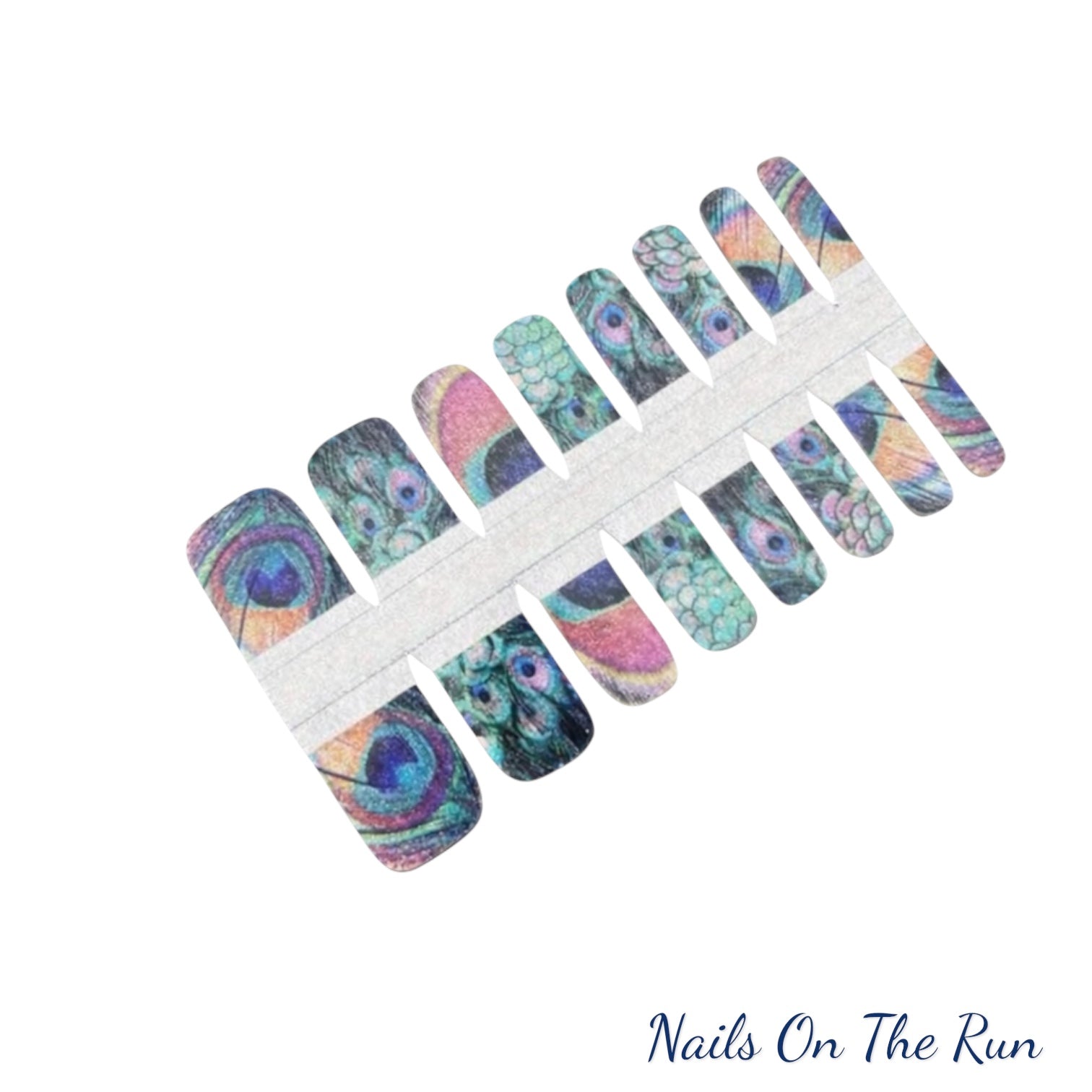 Peacock Feather Sparkle Toe Wraps - £2.00