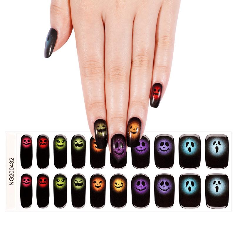 Semi Cured Gel Wraps 432 | Salon Finish Nail Wraps UK - HALLOWEEN