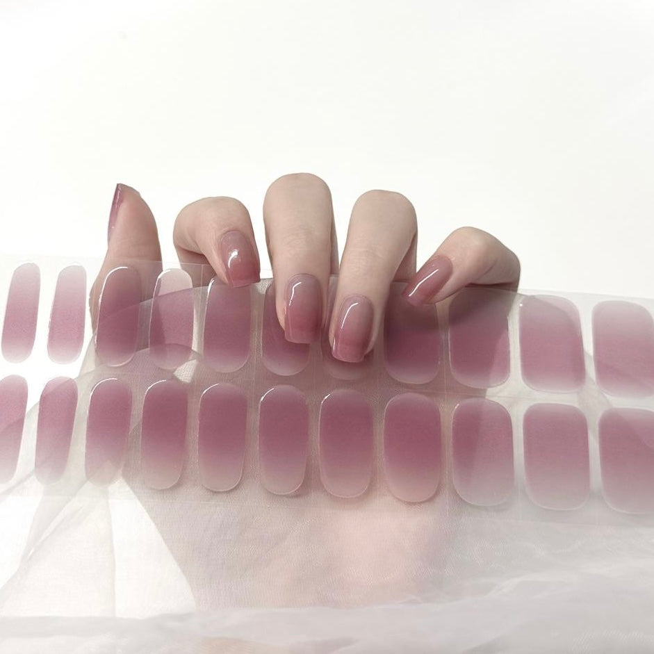 Gel Nail Wraps G213 | No Cure Gel Polish Nail Wraps UK - Slightly Transparent