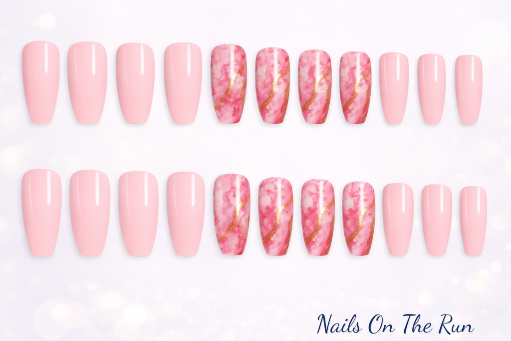 Press On Nails PON001 | Coffin Long False Nails UK