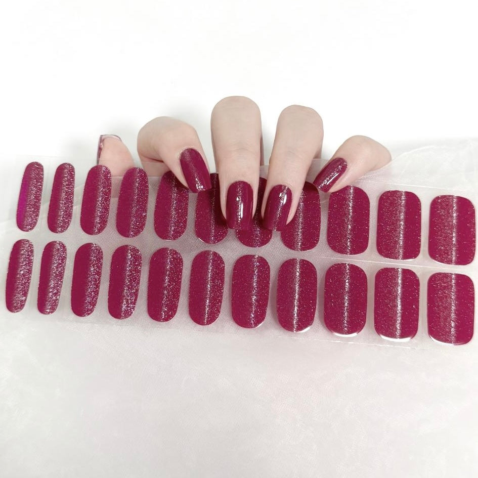 Gel Nail Wraps G218 | No Cure Gel Polish Nail Wraps UK - Cats Eye Effect