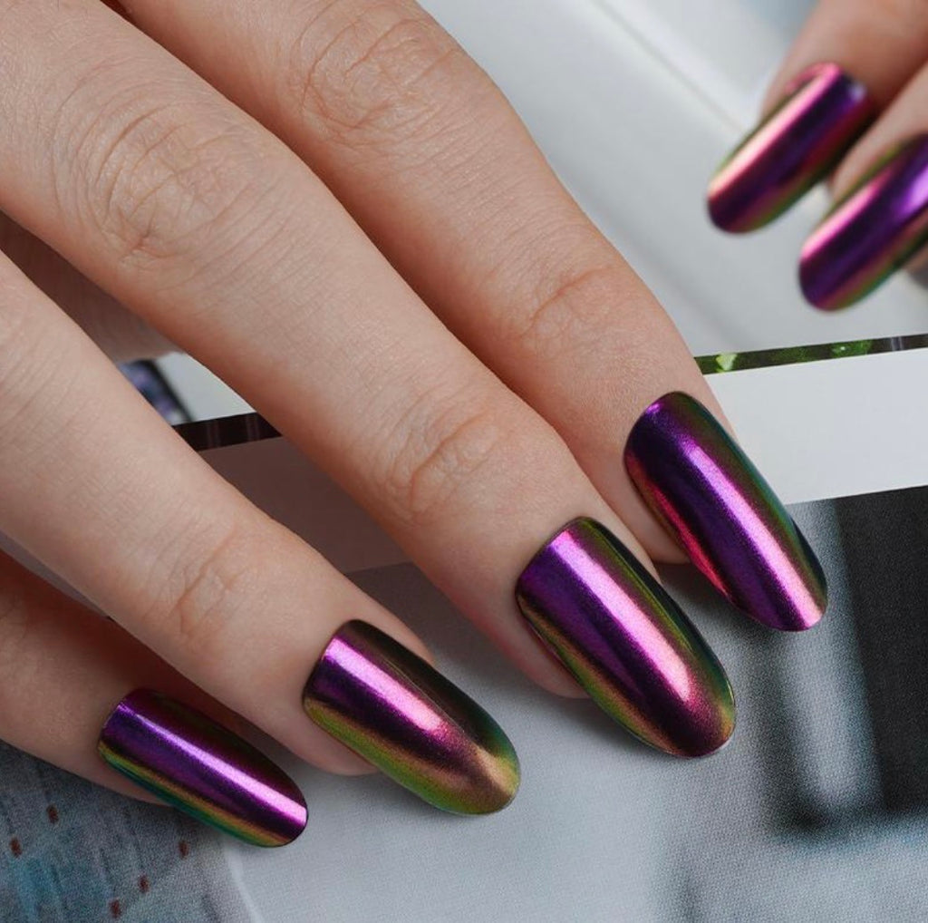 Semi Cured Gel Wraps 138 | Salon Finish Nail Wraps UK - Purple based with hints of other colours