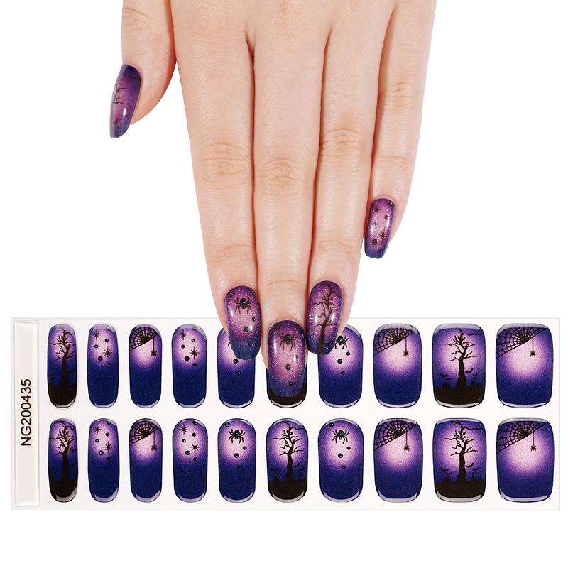 Semi Cured Gel Wraps 436 | Salon Finish Nail Wraps UK - HALLOWEEN