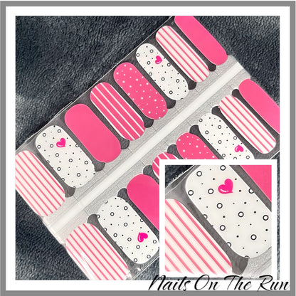 Stripey Pink Hearts - NEW