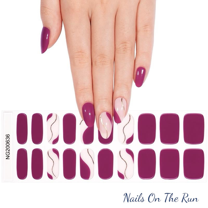 Semi Cured Gel Nail Wraps 636 | Salon Finish Nail Wraps Uk