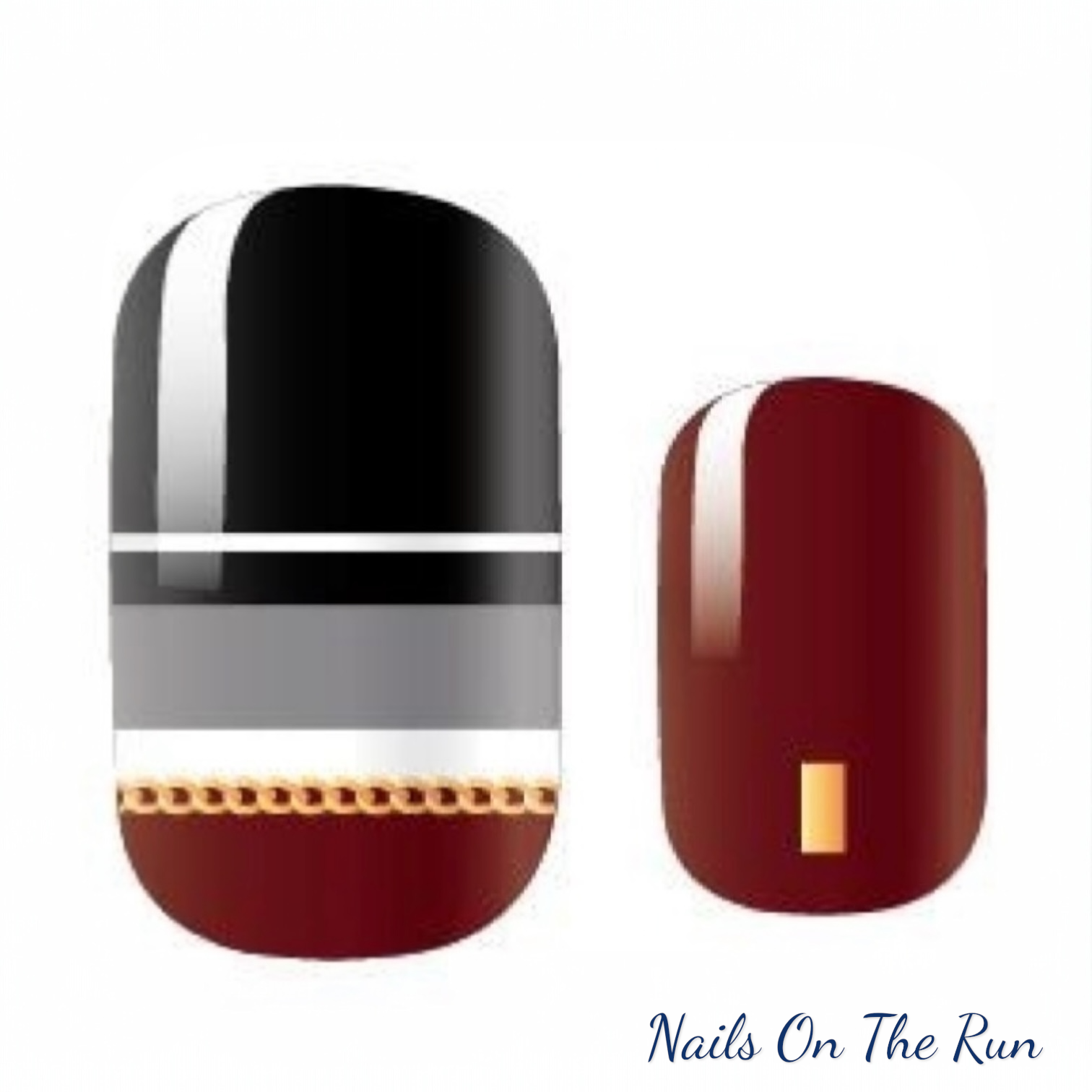 Nail Polish Wraps JK003 | Easy Apply Nail Stickers UK - £2.50