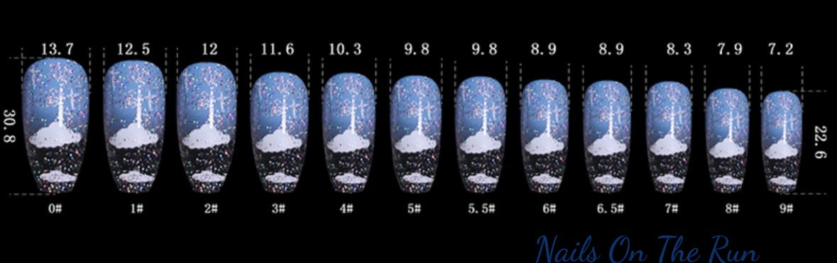 Press On Nails PON001 | Coffin Long False Nails UK