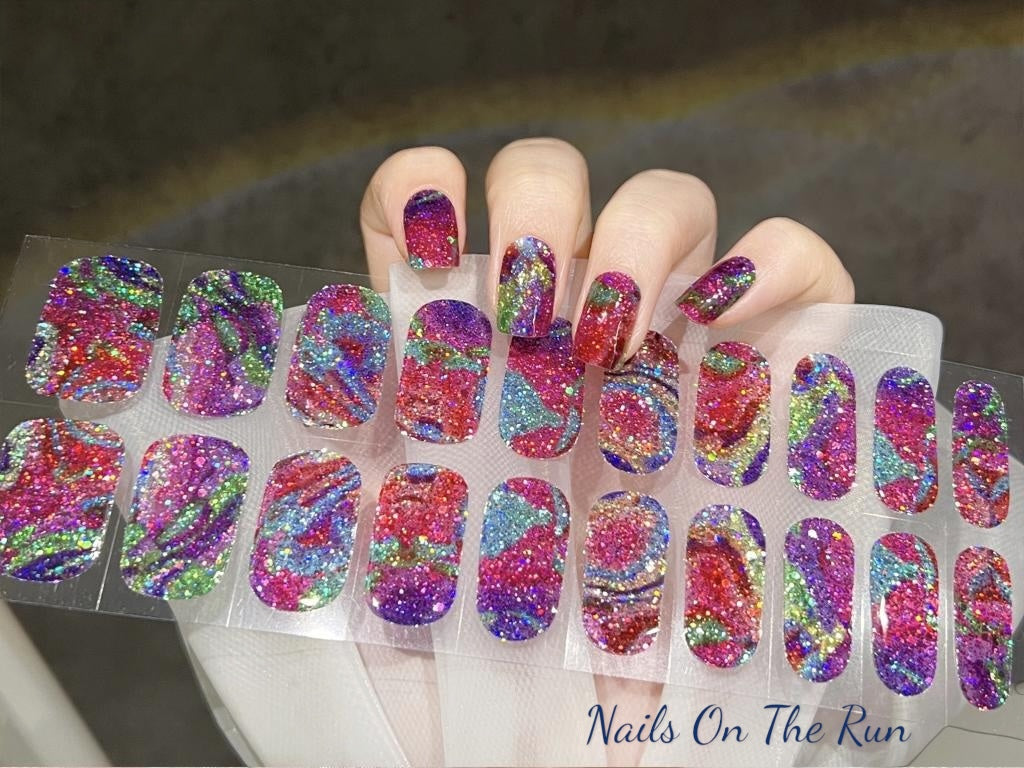 Gel Nail Wraps G198 | No Cure Gel Polish Nail Wraps UK - £3.25