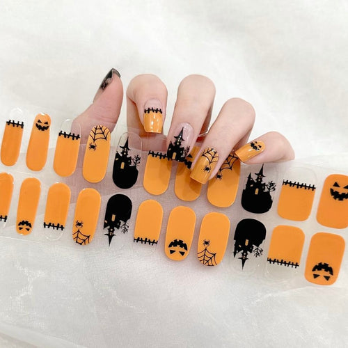 Gel Nail Wraps G109 | No Cure Gel Polish Nail Wraps UK - HALLOWEEN