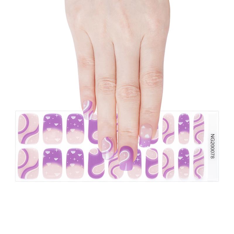 Semi Cured Gel Wraps 078 | Salon Finish Nail Wraps UK - Part Translucent