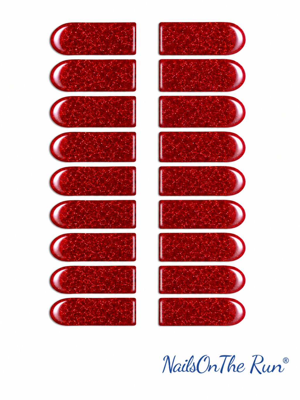 Nail Polish Toe Wraps T38 - Red Glitter
