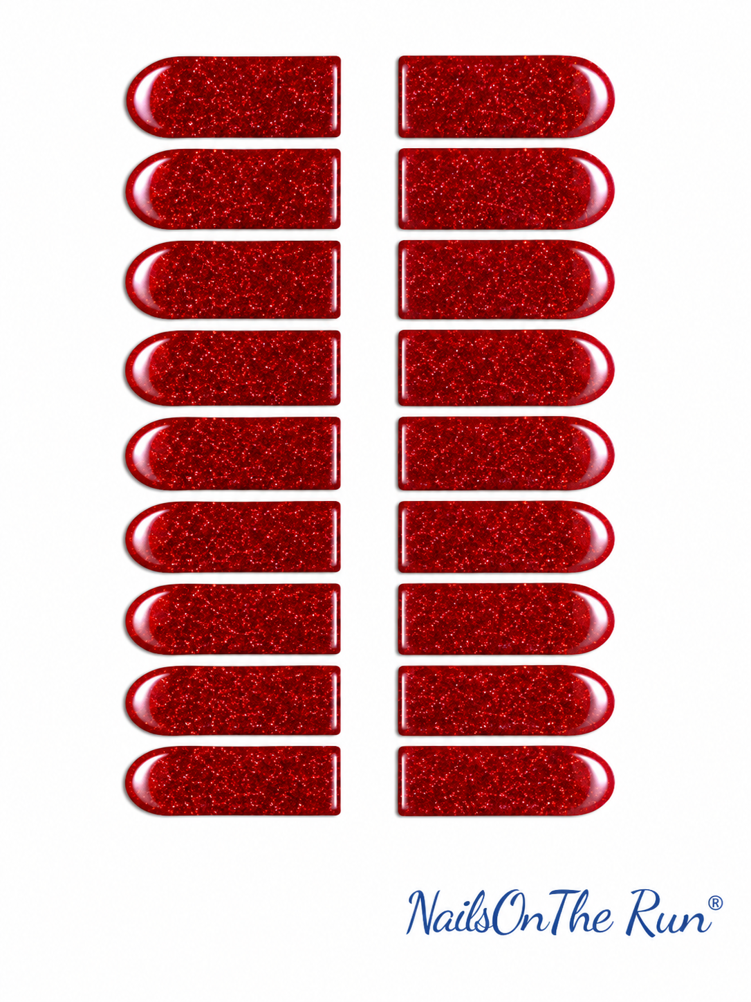 Nail Polish Toe Wraps T38 - Red Glitter