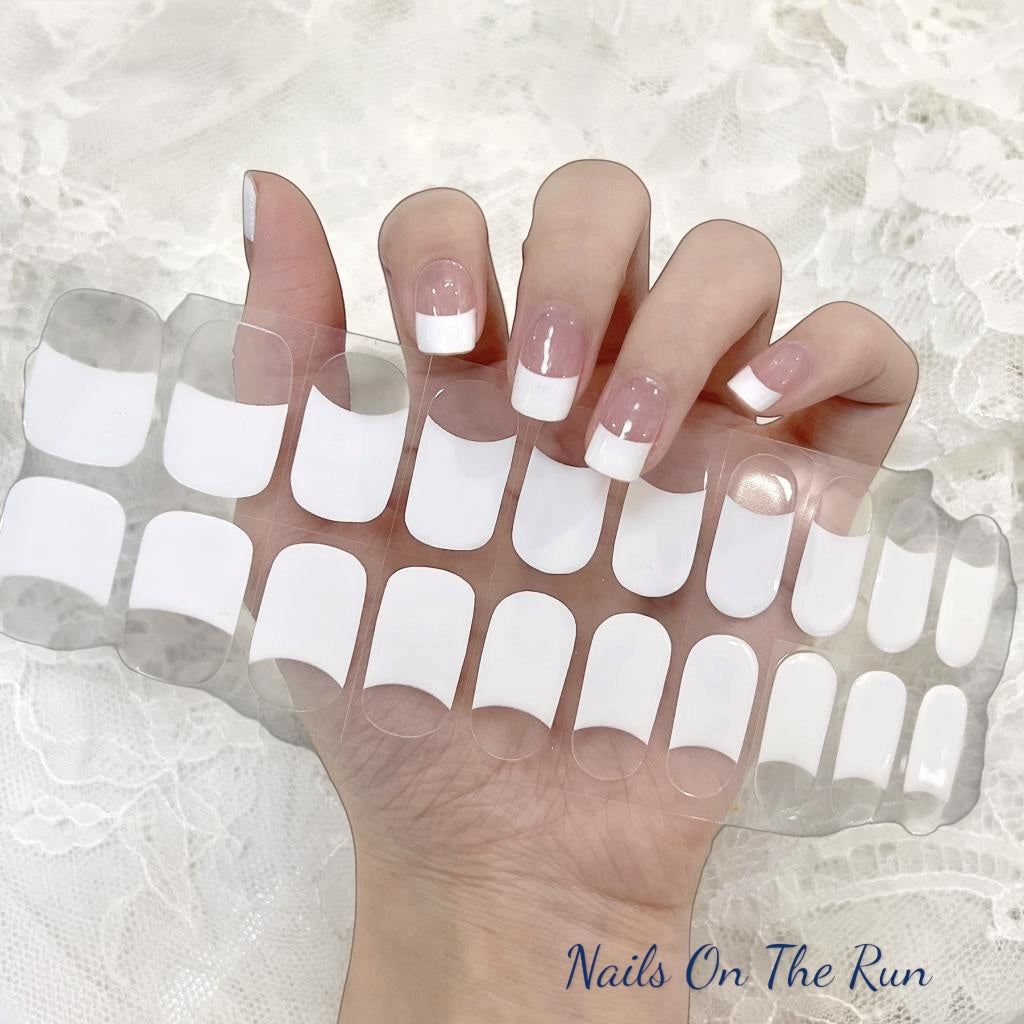 Gel Nail Wraps G054 | No Cure Gel Polish Nail Wraps UK - HALF CLEAR BACKGROUND