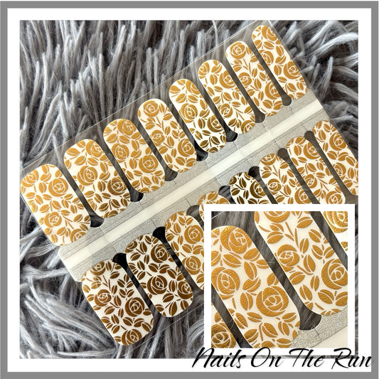 *NEW - Gold Roses - Clear Background