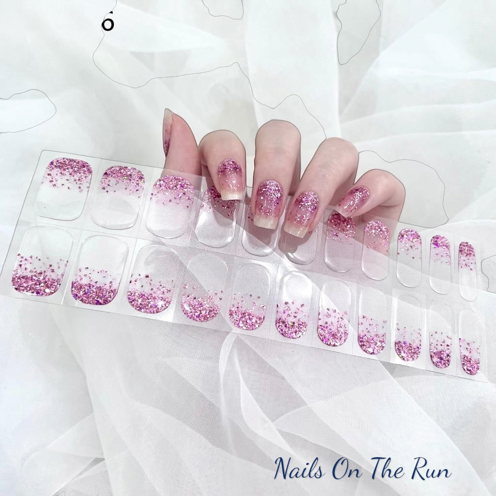 Gel Nail Wraps G016 | No Cure Gel Polish Nail Wraps UK - CLEAR BACKGROUND