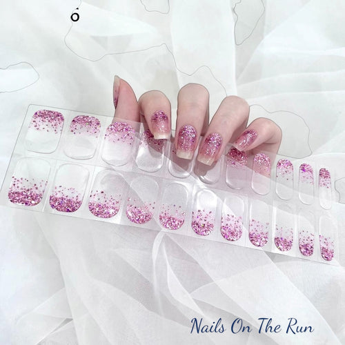 Gel Nail Wraps G016 | No Cure Gel Polish Nail Wraps UK - CLEAR BACKGROUND