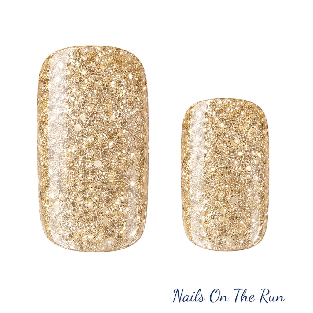 Gel Nail Wraps G021 | No Cure Gel Polish Nail Wraps UK - NOT FULL GLITTER COVER - CLEAR BACKGROUND