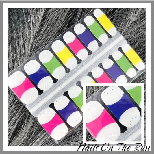 Gem Coloured Nail Tips (Clear Background)