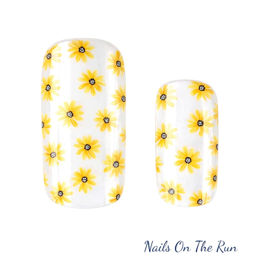 Semi Cured Gel Nail Wraps 145 | Salon Finish Nail Wraps UK - CLEAR BACKGROUND