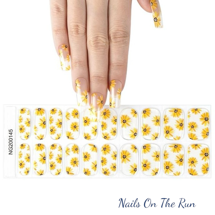 Semi Cured Gel Nail Wraps 145 | Salon Finish Nail Wraps UK - CLEAR BACKGROUND