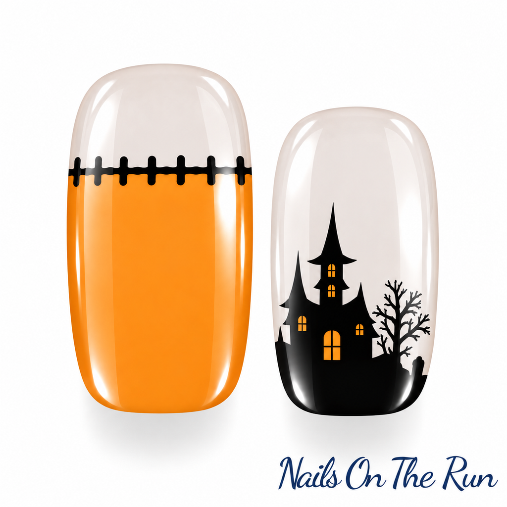 Gel Nail Wraps G109 | No Cure Gel Polish Nail Wraps UK - HALLOWEEN
