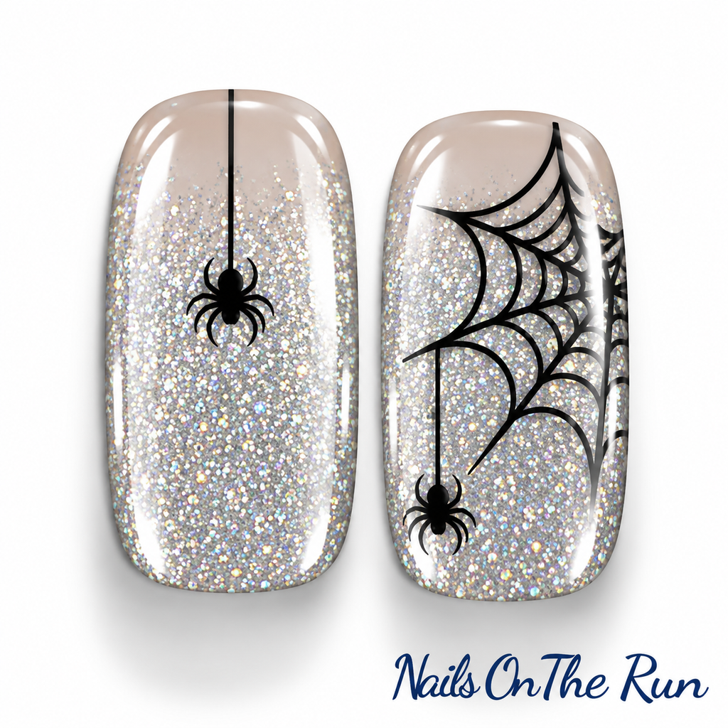 Gel Nail Wraps G201 | No Cure Gel Polish Nail Wraps UK - HALLOWEEN - Part Clear Background