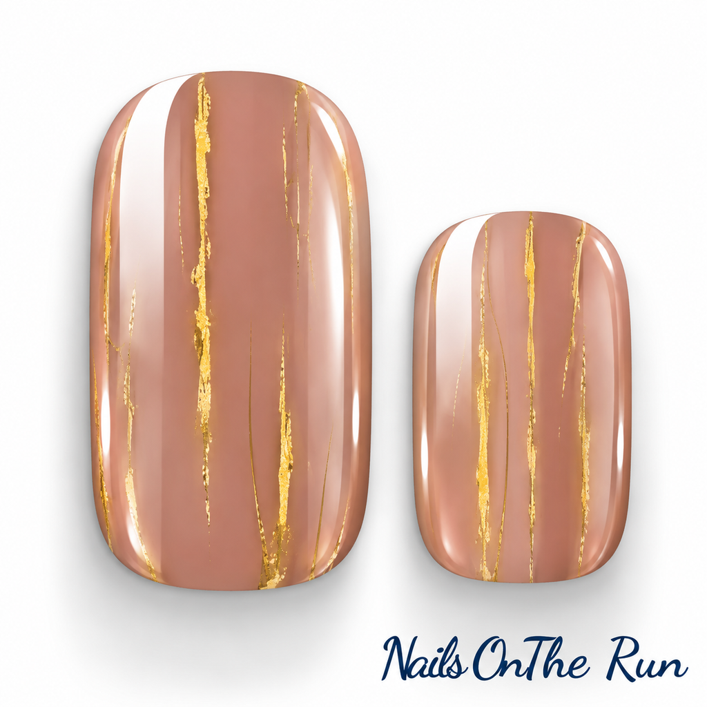 Nail Polish Wraps JK089 | Easy Apply Nail Stickers UK - More pinky shade than photo