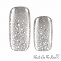 Gel Nail Wraps G082 | No Cure Gel Polish Nail Wraps UK - Slightly See Through Glitter Coverage