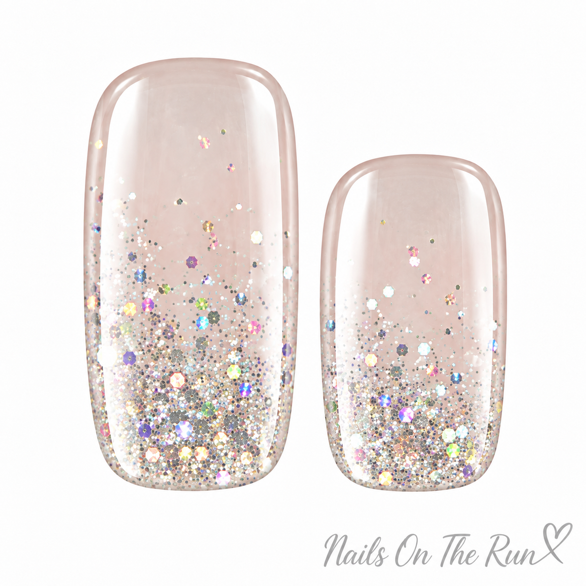 Gel Nail Wraps G091 | No Cure Gel Polish Nail Wraps UK - Clear with Glitter