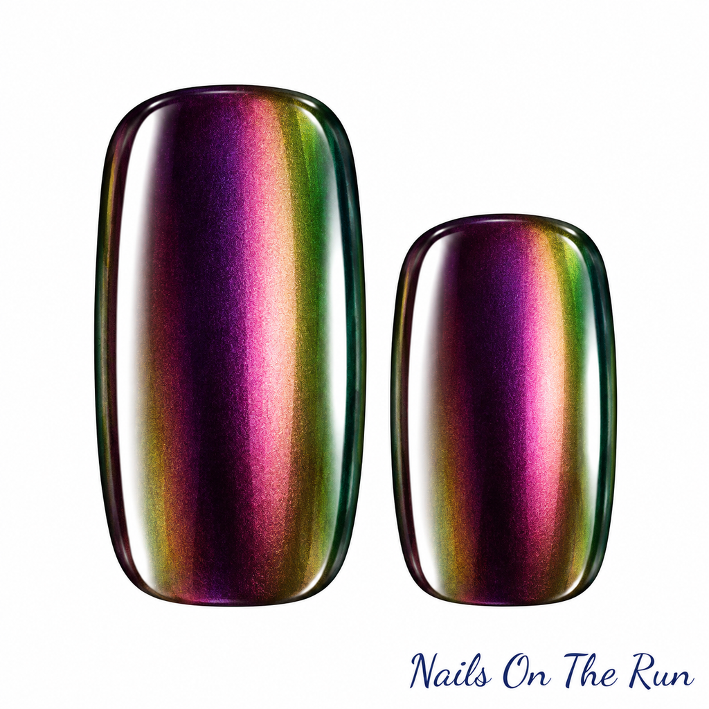 Semi Cured Gel Wraps 138 | Salon Finish Nail Wraps UK - Purple based with hints of other colours