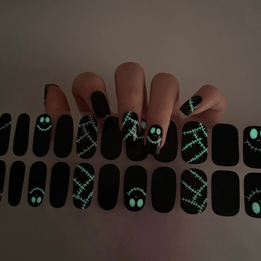 Gel Nail Wraps G200 | No Cure Gel Polish Nail Wraps UK - HALLOWEEN - Glow In The Dark