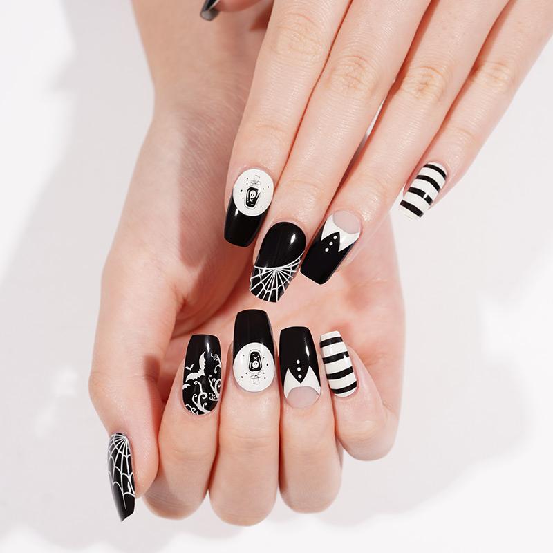 Semi Cured Gel Wraps 437 | Salon Finish Nail Wraps UK - HALLOWEEN