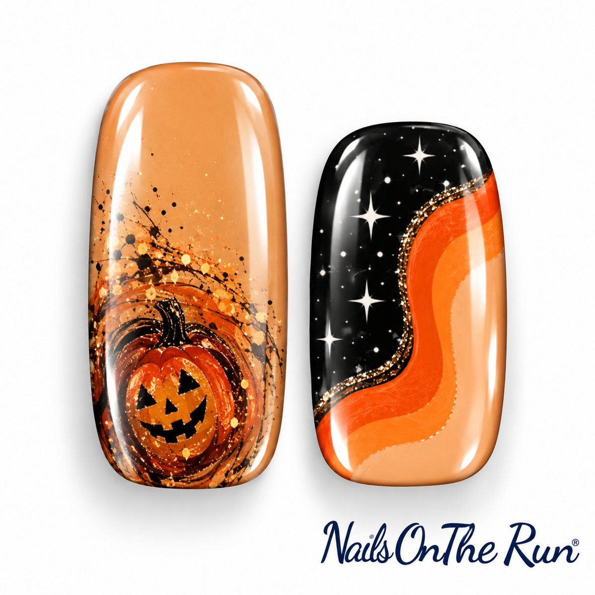 Semi Cured Gel Wraps 436 | Salon Finish Nail Wraps UK - HALLOWEEN