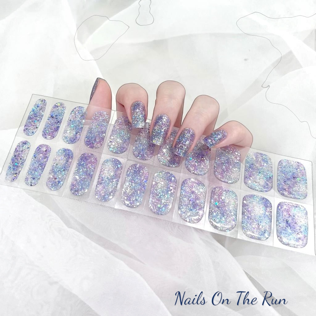 Gel Nail Wraps G026 | No Cure Gel Polish Nail Wraps UK - SEMI CLEAR BACKGROUND