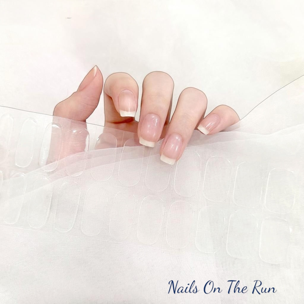 Gel Nail Wraps G115 | No Cure Gel Polish Nail Wraps UK - TRANSPARENT WRAPS