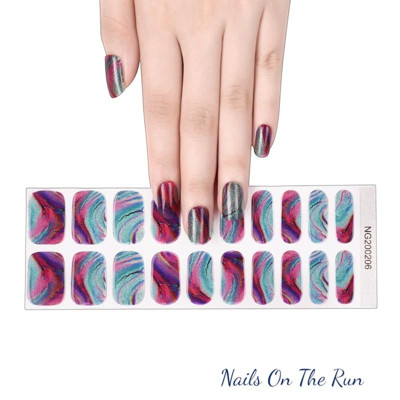 Semi Cured Gel Nail Wraps 206 | Salon Finish Nail Wraps UK
